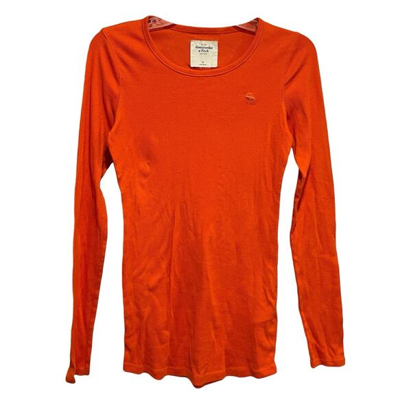 Abercrombie & Fitch Tops - Y2K Abercrombie & Fitch Fitted Ribbed Top Medium Orange Tee Preppy Bella Elena